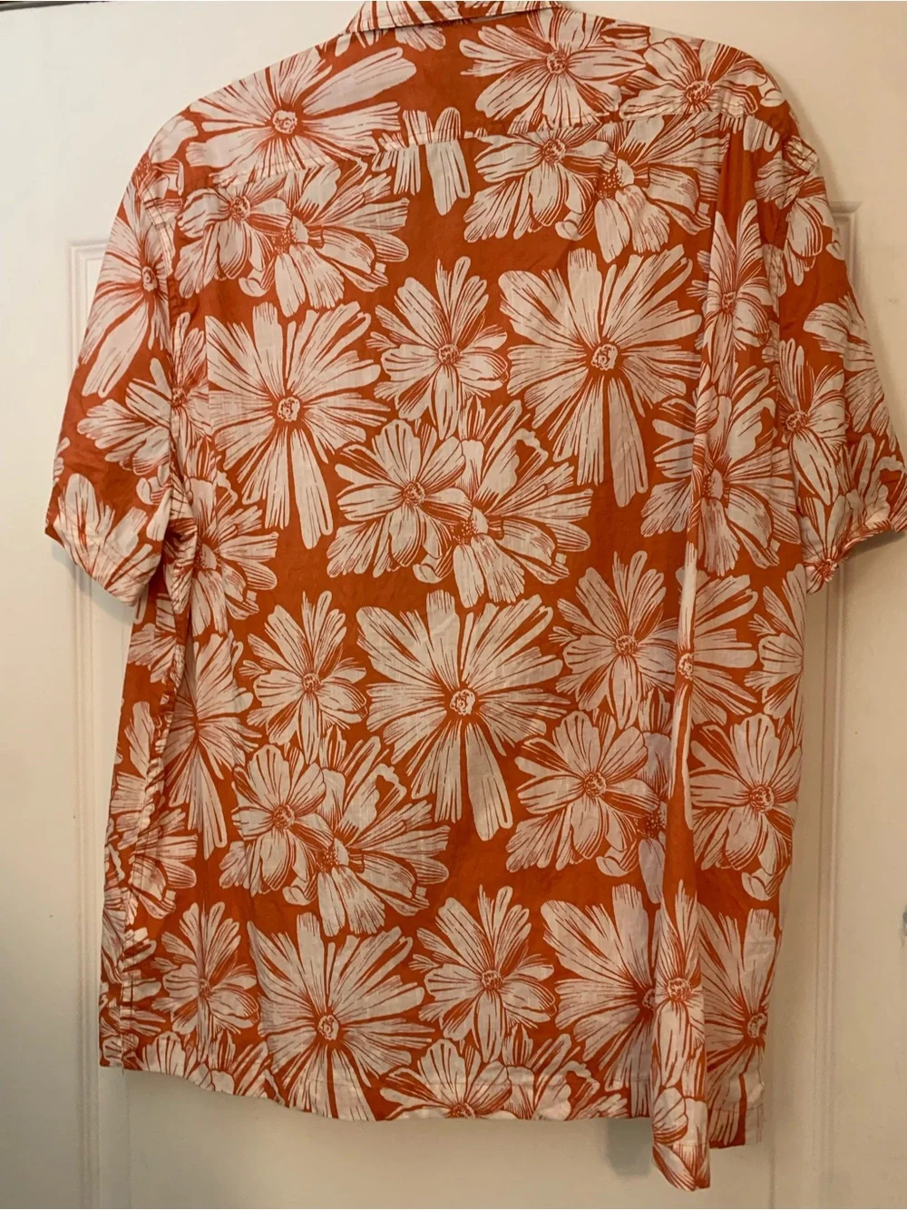J.Crew Orange Floral Hawaiian Camp Shirt Men’s XL Resort Aloha